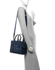 Grained Calfskin Small The Tote Bag Blue Sea