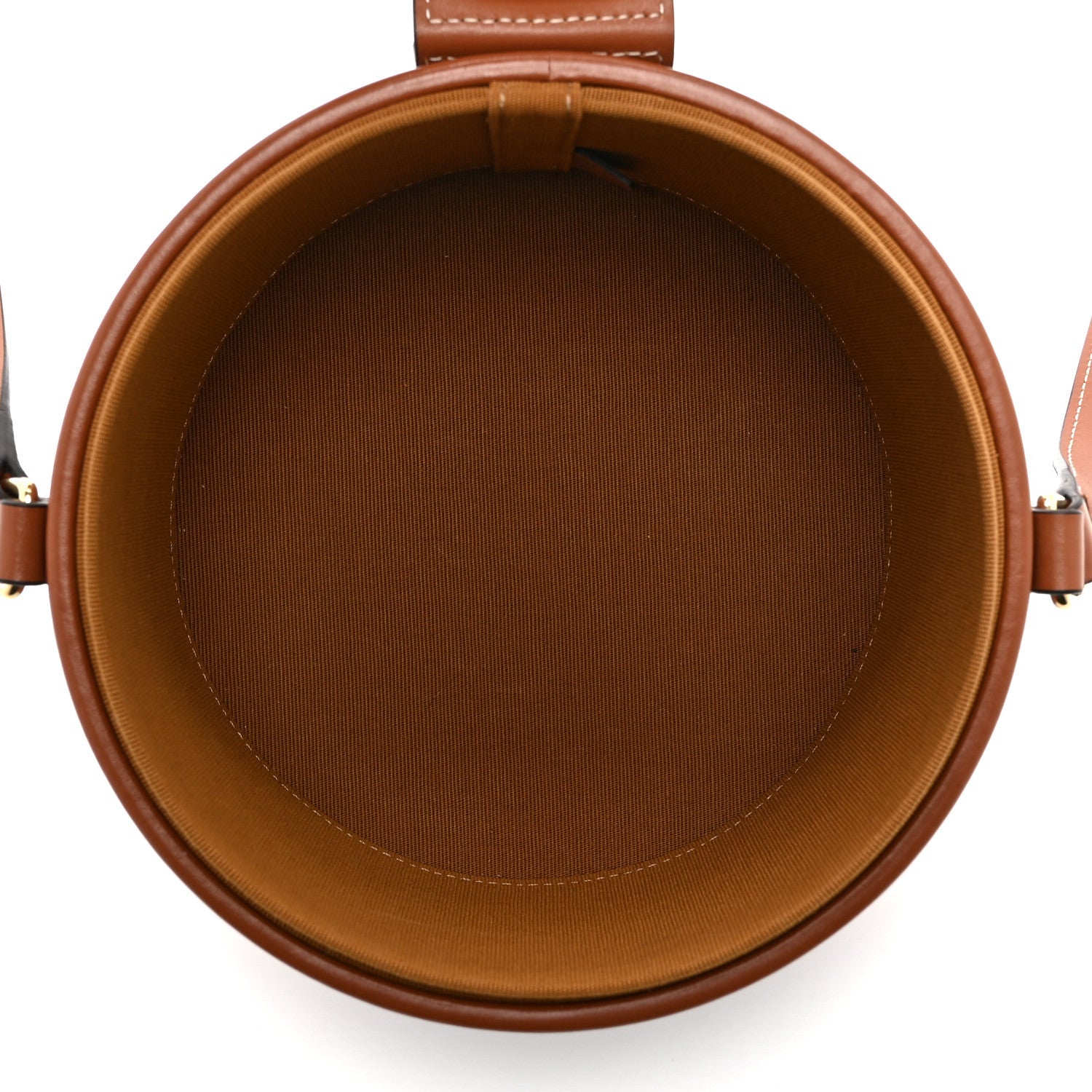 Calfskin Triomphe Canvas Medium Tambour Bag Tan