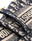 Oblique Embroidered Saddle Bag Blue