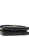 Lambskin Quilted CHNL 19 Chain Flap Wallet Black
