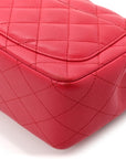 Lambskin Quilted Mini Square Flap Dark Pink