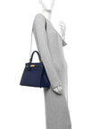 Ostrich Horseshoe Kelly Sellier 28 Bleu Iris