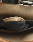 Cuoio Romano Selleria Bi-Color Large Peekaboo Iconic Satchel  Mou Deserto