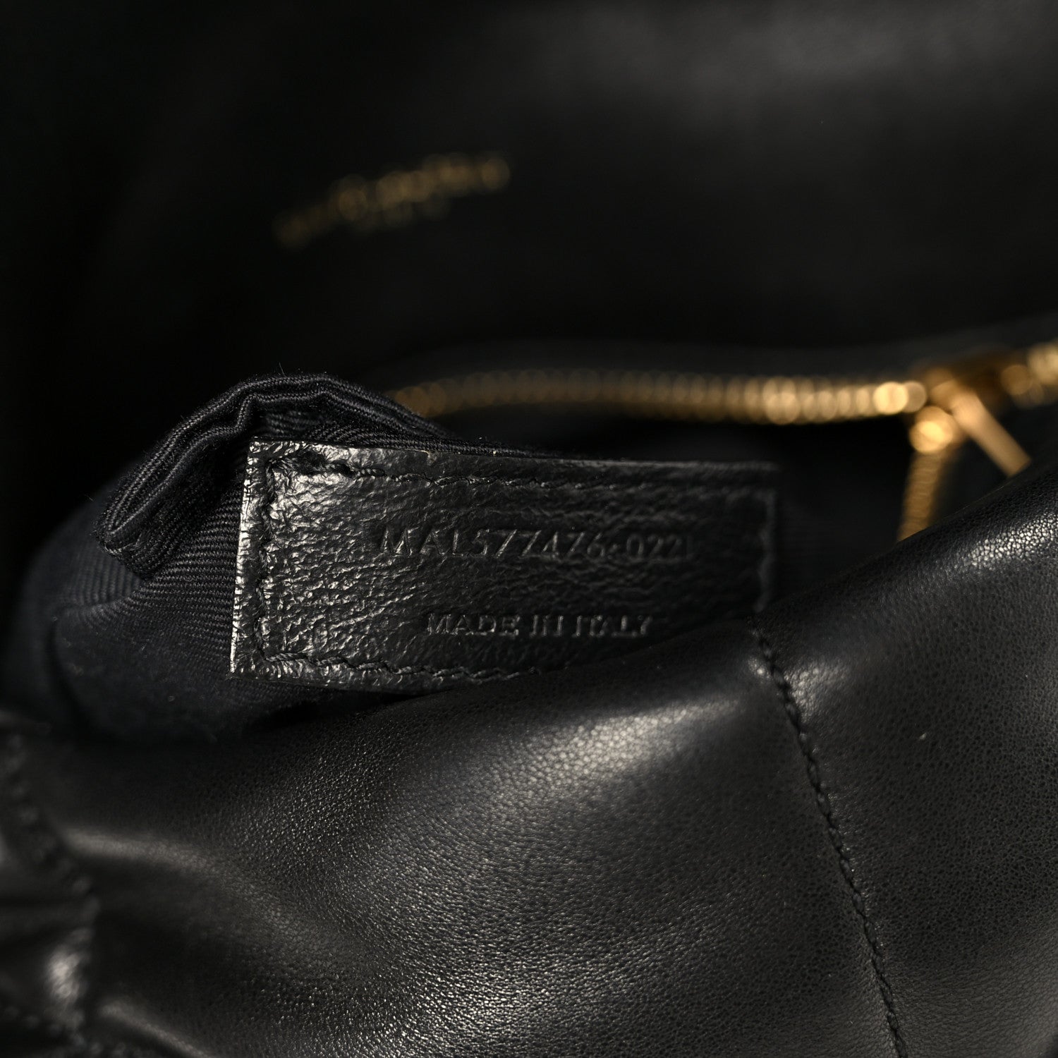 Lambskin Quilted Small Loulou Puffer Monogram Chain Satchel Black