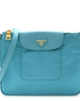 Tessuto Nylon Saffiano Crossbody Bag Turchese