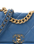Lambskin Quilted Medium CHNL 19 Flap Blue