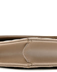 Grain De Poudre Matelasse Chevron Monogram Envelope Chain Wallet Dark Beige