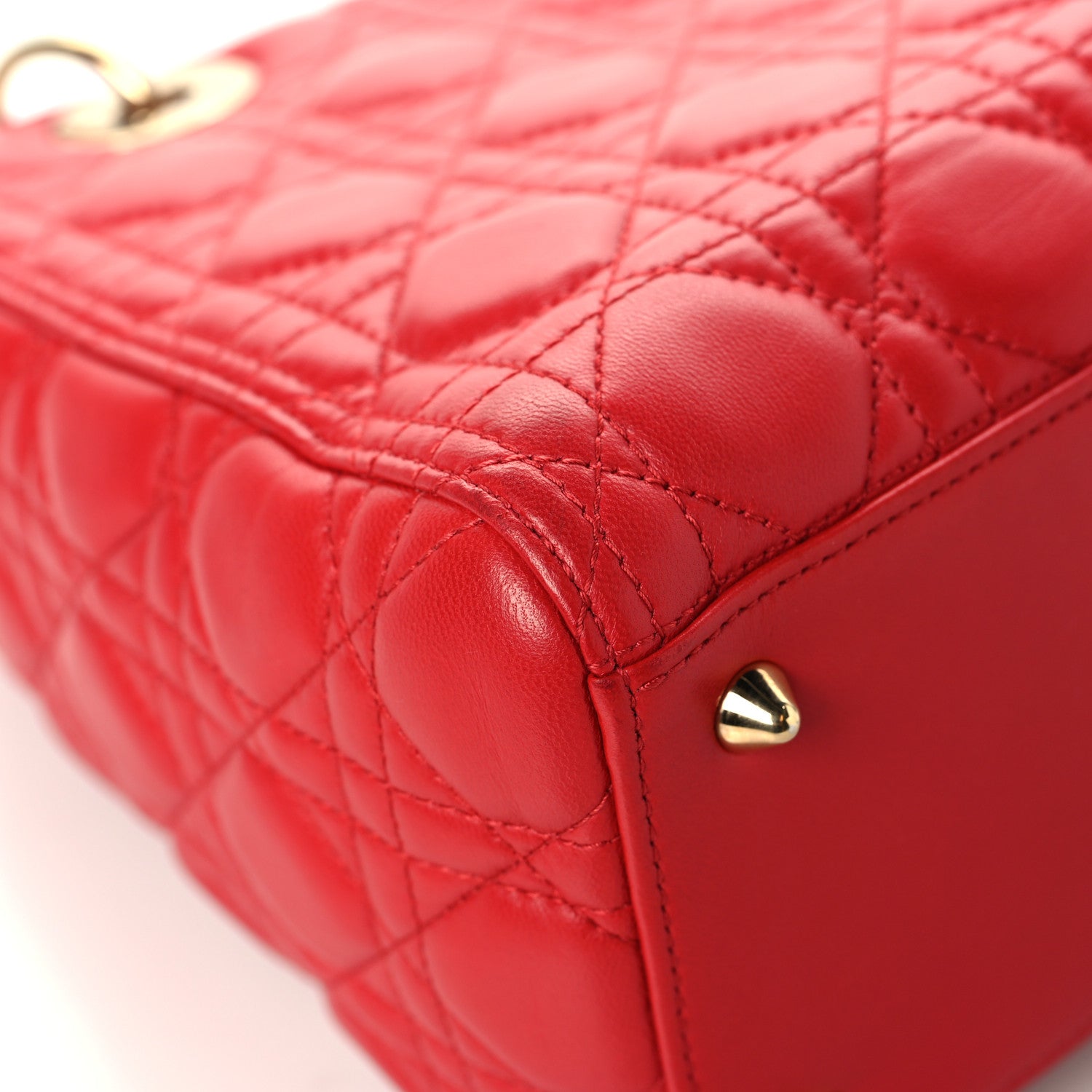 Lambskin Cannage Medium Lady D1OR Red