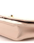 Lambskin Quilted CC Pearl Crush Wallet on Chain WOC Light Pink