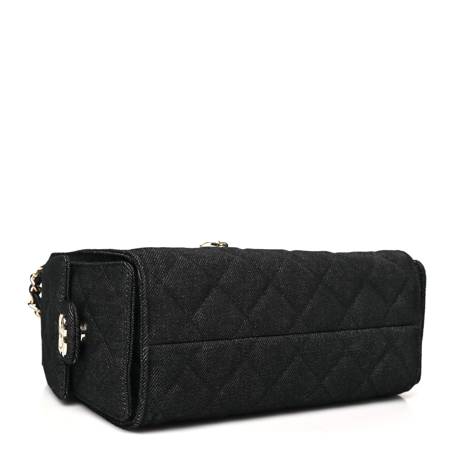 Denim Quilted Mini CHNL 25 Handbag Dark Blue