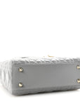 Lambskin Cannage Small My Lucky Badges My Lady D1OR Grey