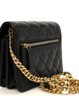 Lambskin Quilted CC Pearl Enamel Clutch on Chain WOC Black