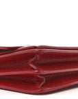 Grained Calfskin Medium Monogram Sunset Satchel Red