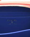 Caviar Quilted Filigree Vanity Clutch With Chain Blue White Red
