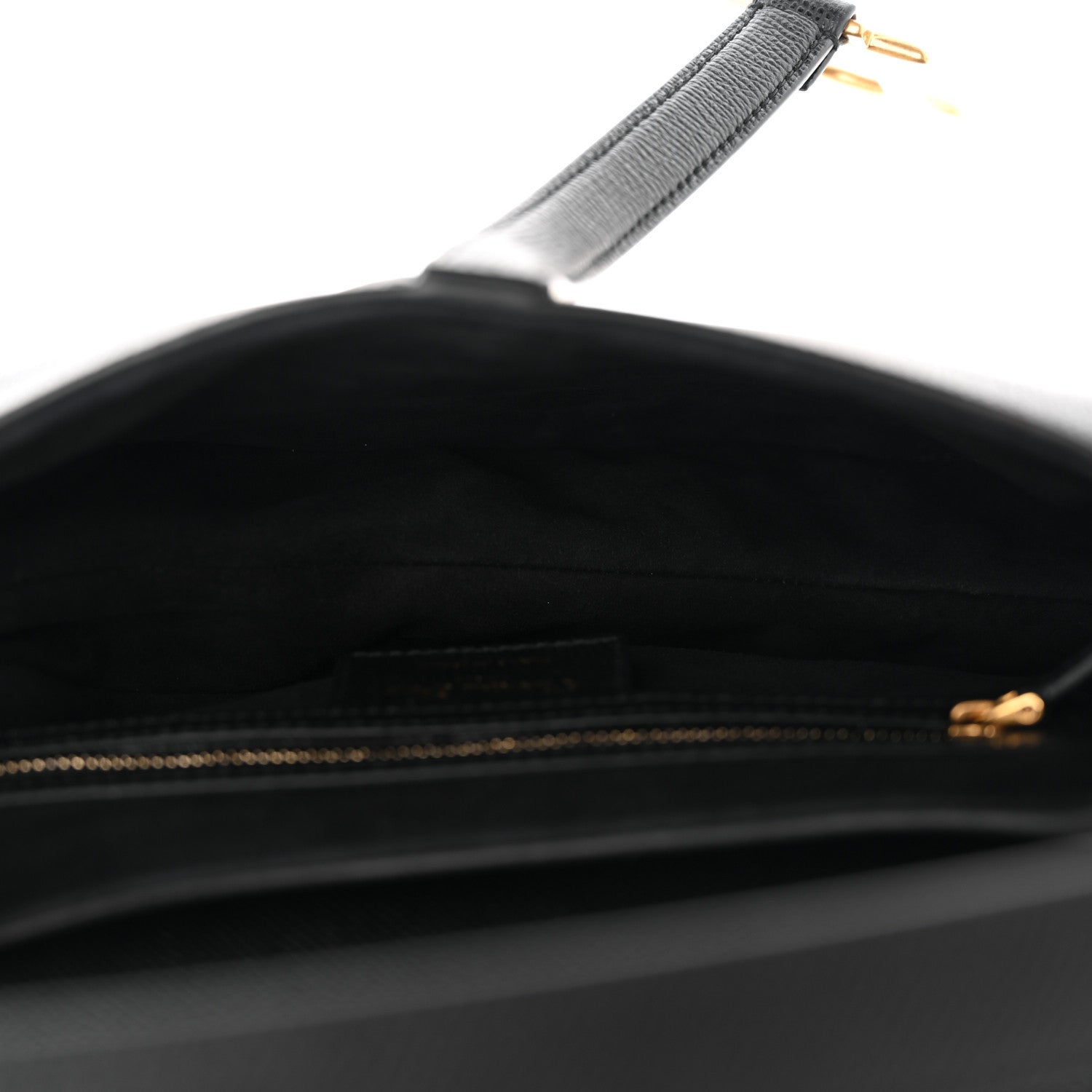 Grained Calfskin Saddle Bag Black