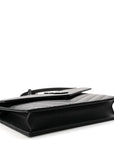 Grain De Poudre Matelasse Chevron Monogram Monochrome Envelope Chain Wallet Black