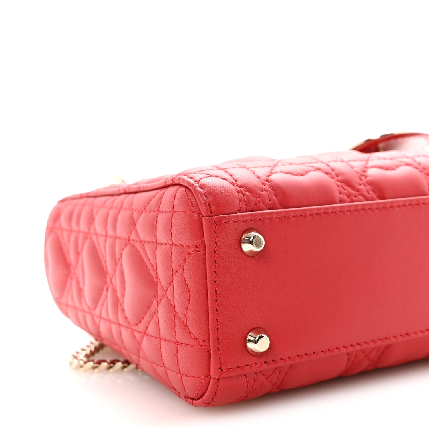 Calfskin Cannage D1ORamour Mini Lady D1OR Bag Bright Red