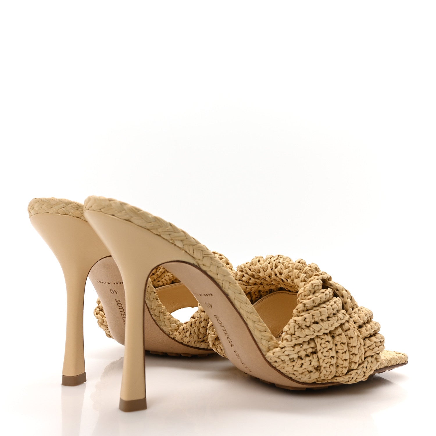 Raffia Intrecciato Lido Mule 90 Sandals 40 Cane Sugar