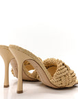 Raffia Intrecciato Lido Mule 90 Sandals 40 Cane Sugar