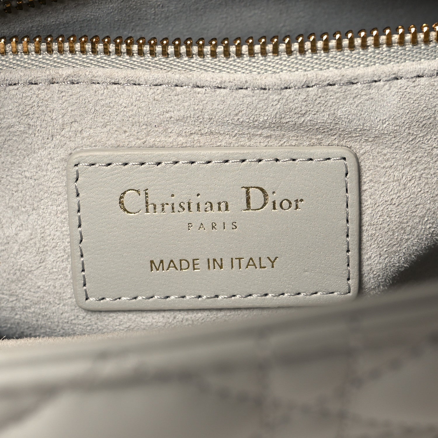 Lambskin Cannage Medium Lady D1OR Grey