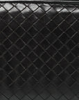 Nappa Intrecciato Zip Around Wallet Ebano