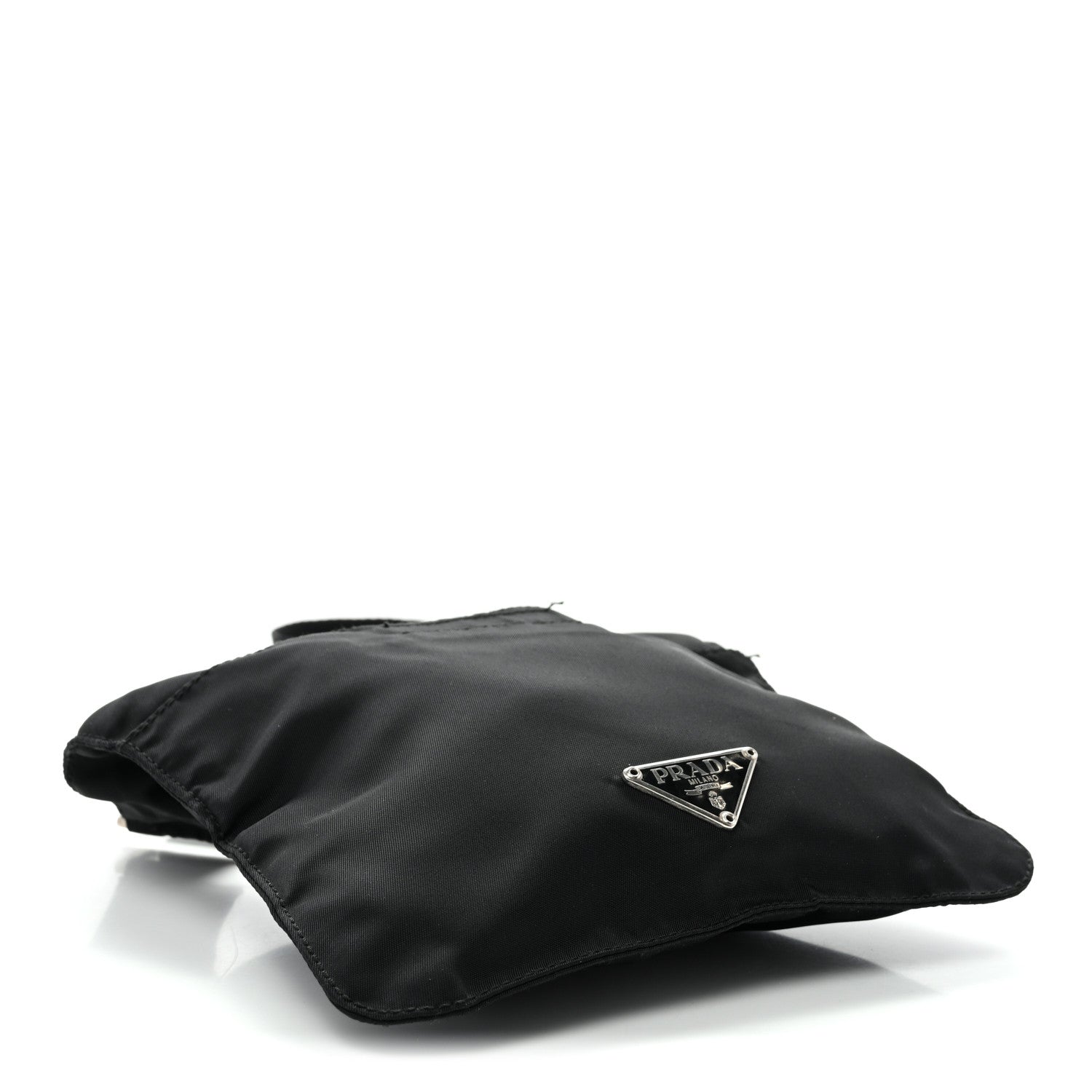 Nylon Mini Flat Messenger Bag Black