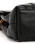 Grain de Poudre Calfskin Y Quilted Monogram Medium Loulou Chain Satchel Black