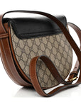 GG Supreme Monogram Calfskin Small Padlock Messenger Shoulder Bag Beige Black Cuir