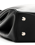 Natural Smooth Calfskin Medium Rodeo Top Handle Handbag Black