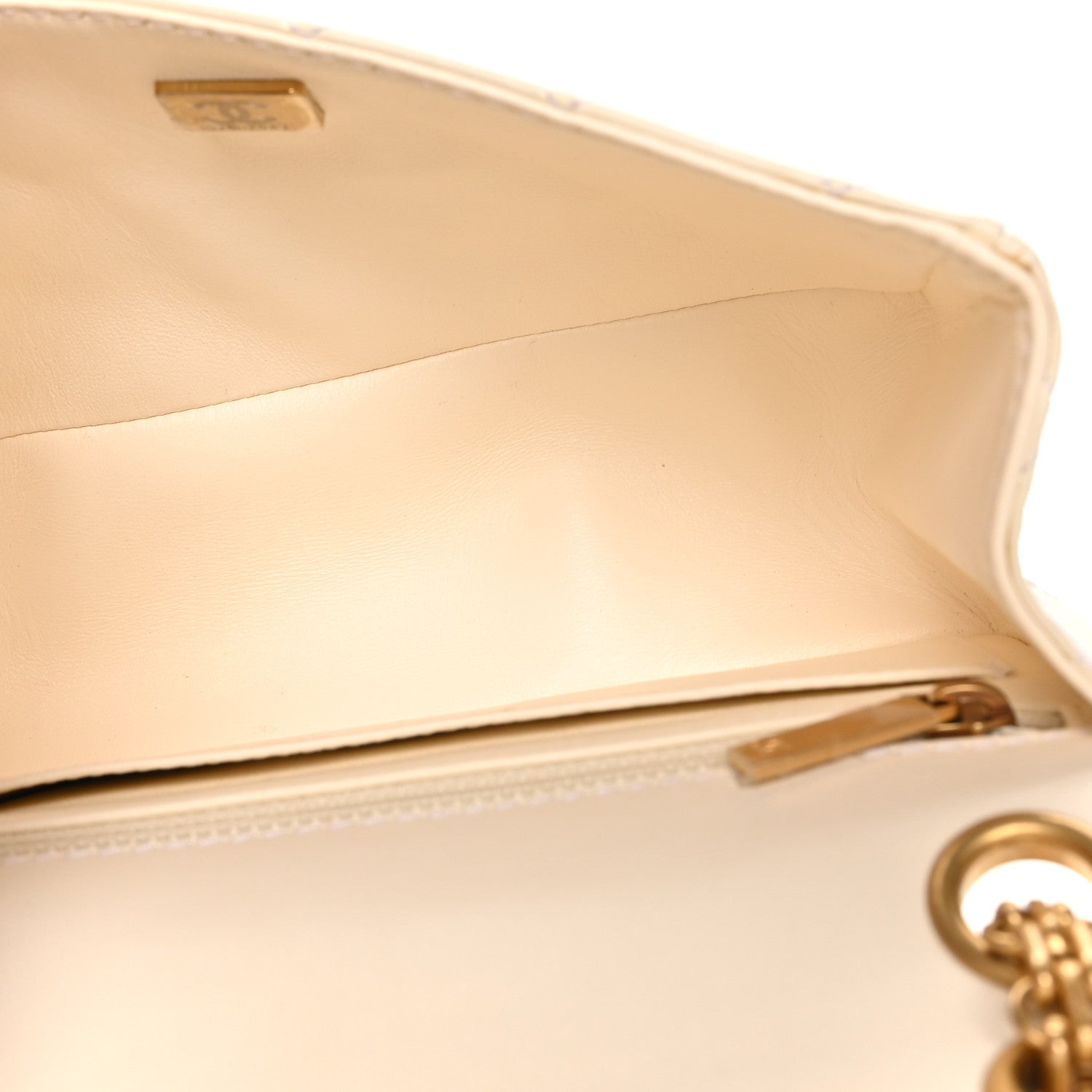 Aged Calfskin Quilted 2.55 Reissue Mini Flap White
