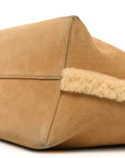 Suede Shearling Triomphe Medium Cabas Anais Natural