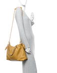Mellow Nappa Donut Chain Large Flamenco Knot Clutch Sahara
