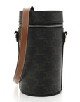 Triomphe Canvas Vertical Cylinder Bag Tan
