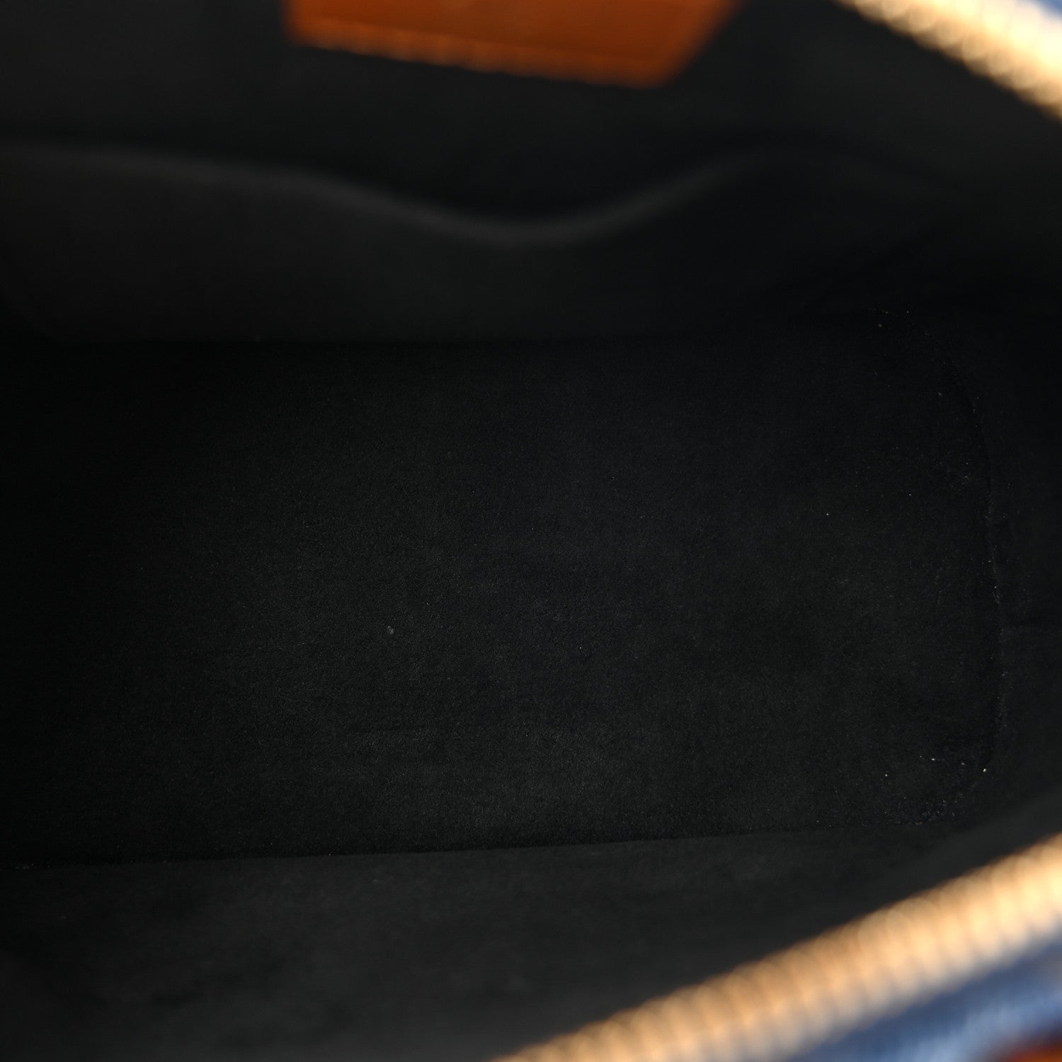Denim Calfskin Reverse Monogram Malletage Alma BB Blue