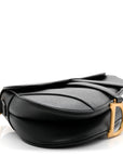 Grained Calfskin Saddle Bag Black