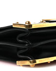 City Calfskin Ostrich Cahier Bag Fuoco Black