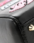 Calfskin Beaded Mini Lady D1OR Black