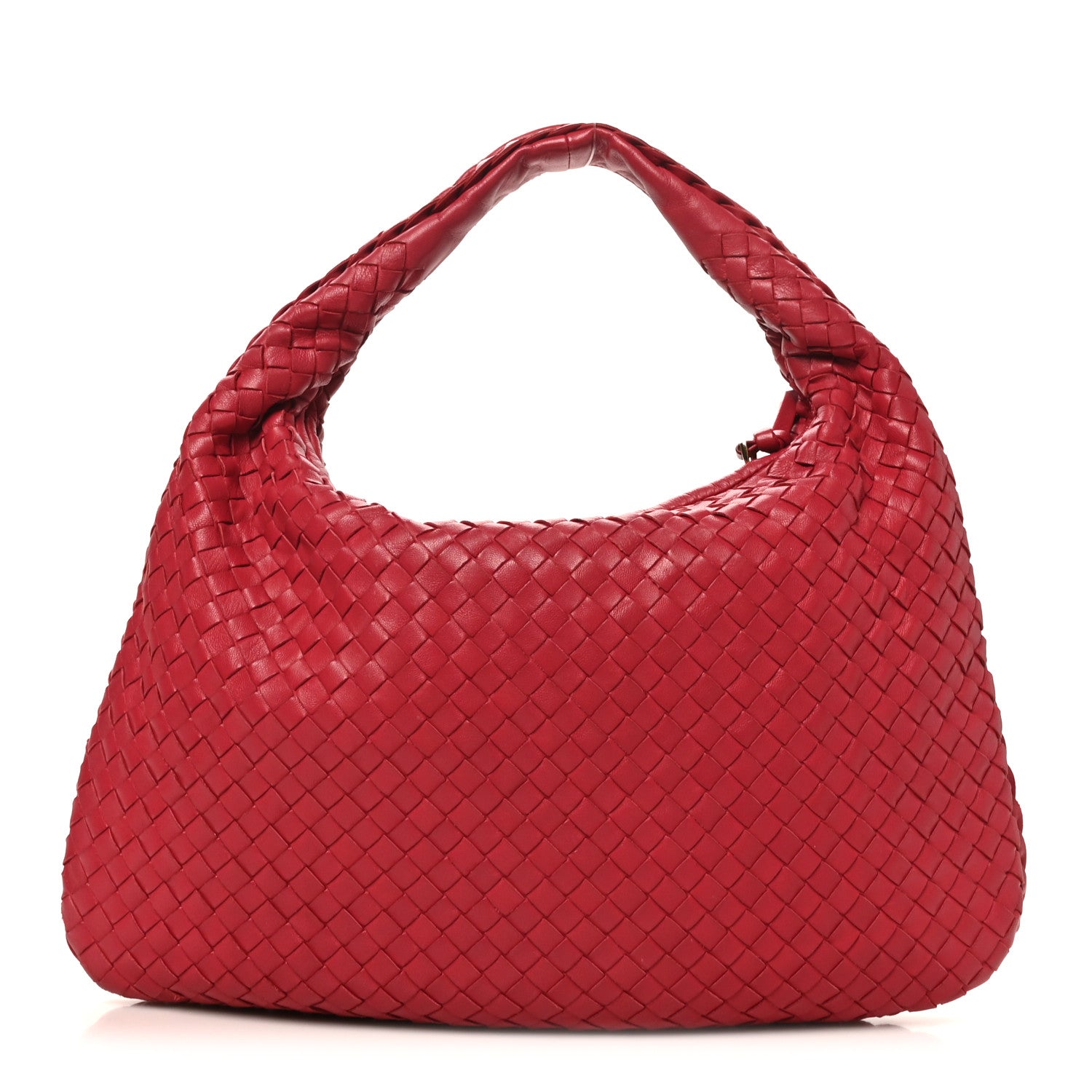 Nappa Intrecciato Small Veneta Hobo Cassis
