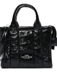 Shiny Crinkled Calfskin Mini The Tote Bag Black