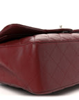 Caviar Quilted Jumbo Double Flap Dark Red