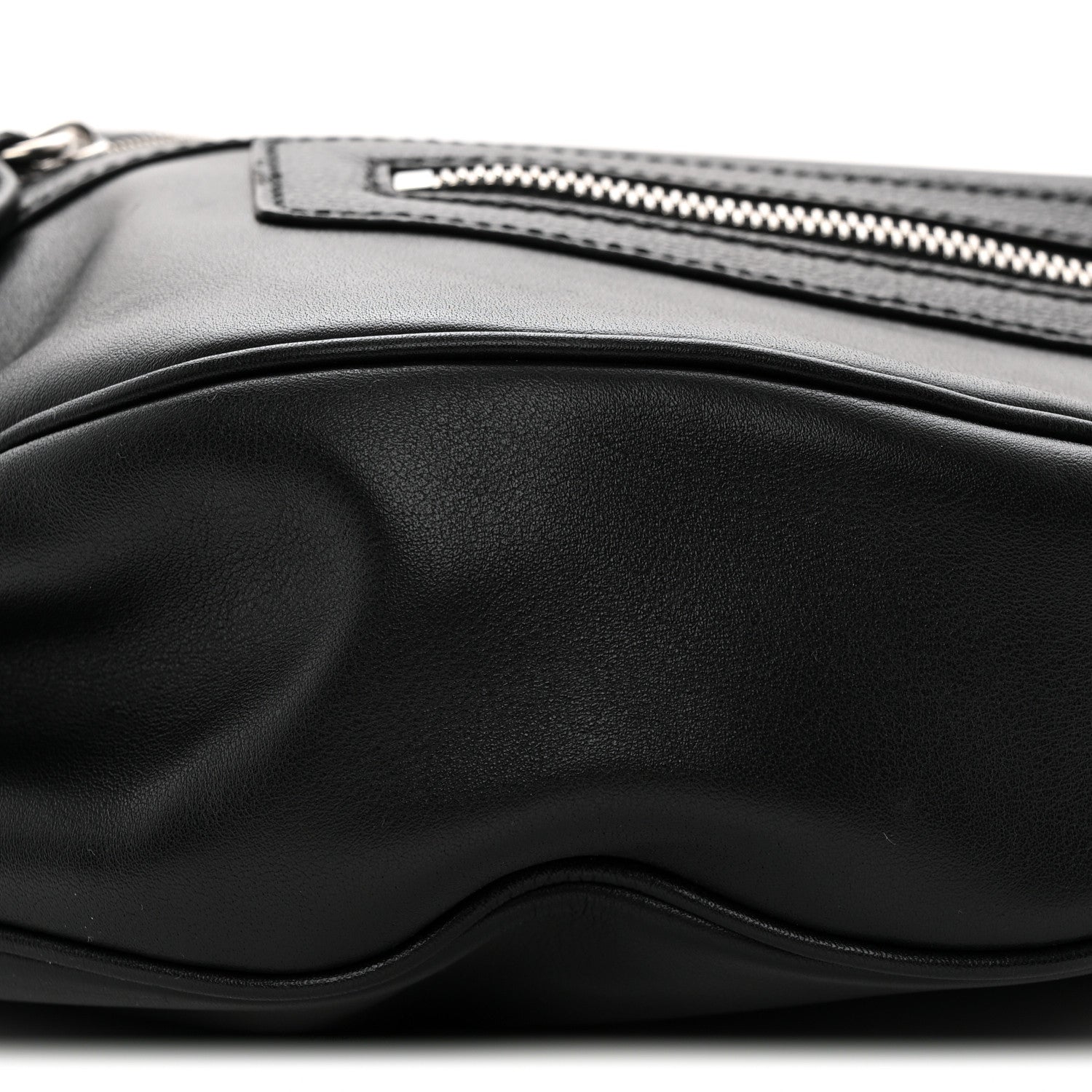 Calfskin Small Repeat Zip Hobo Black