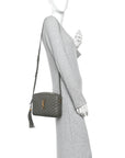 Calfskin Matelasse Monogram Lou Camera Bag Dusty Grey