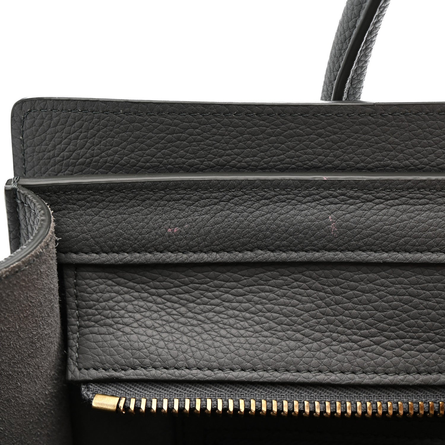 Baby Drummed Calfskin Micro Luggage Kohl