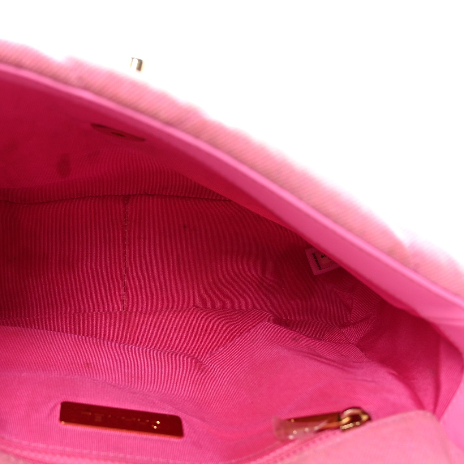 Denim Quilted Medium CHNL 19 Flap Neon Pink