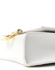 Shiny Box Calfskin Hourglass Chain Bag White