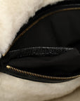 Lambskin Sheepskin Fur Large Baguette Black