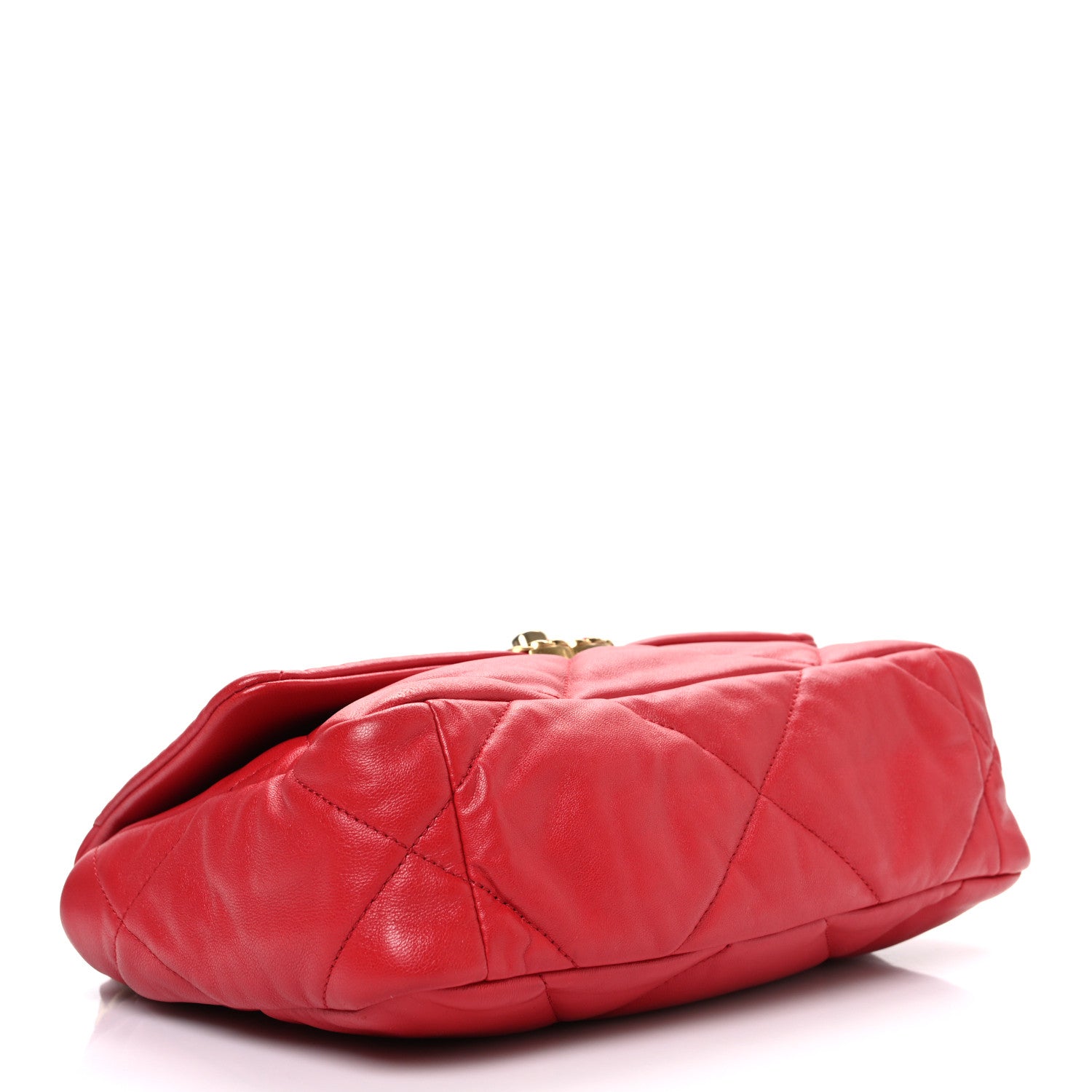 Lambskin Quilted Medium CHNL 19 Flap Red