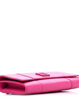 Grained Calfskin Tonal B Hourglass Top Handle Crossbody Phone Holder Fuchsia