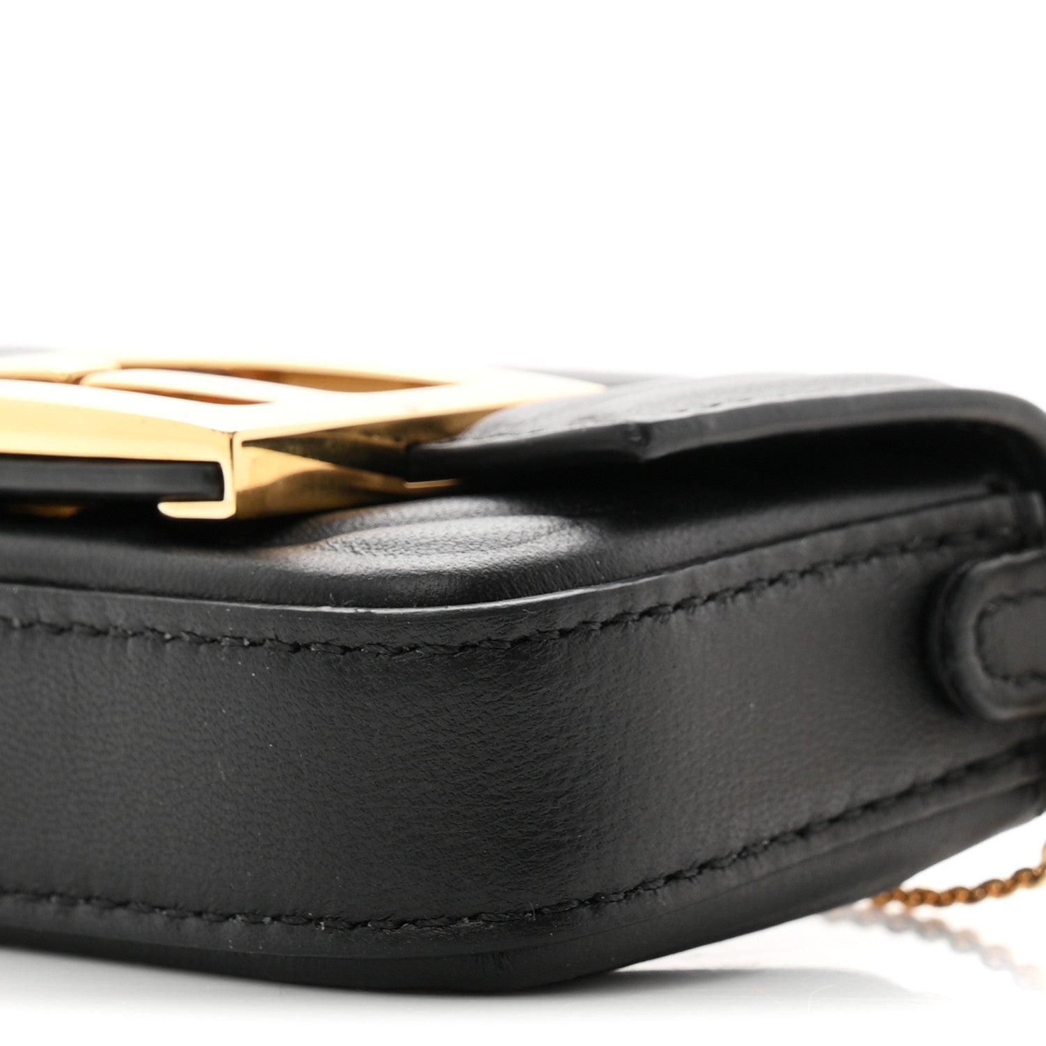 Nappa Matisse FF Embossed Nano Maxi Buckle Baguette Charm Black
