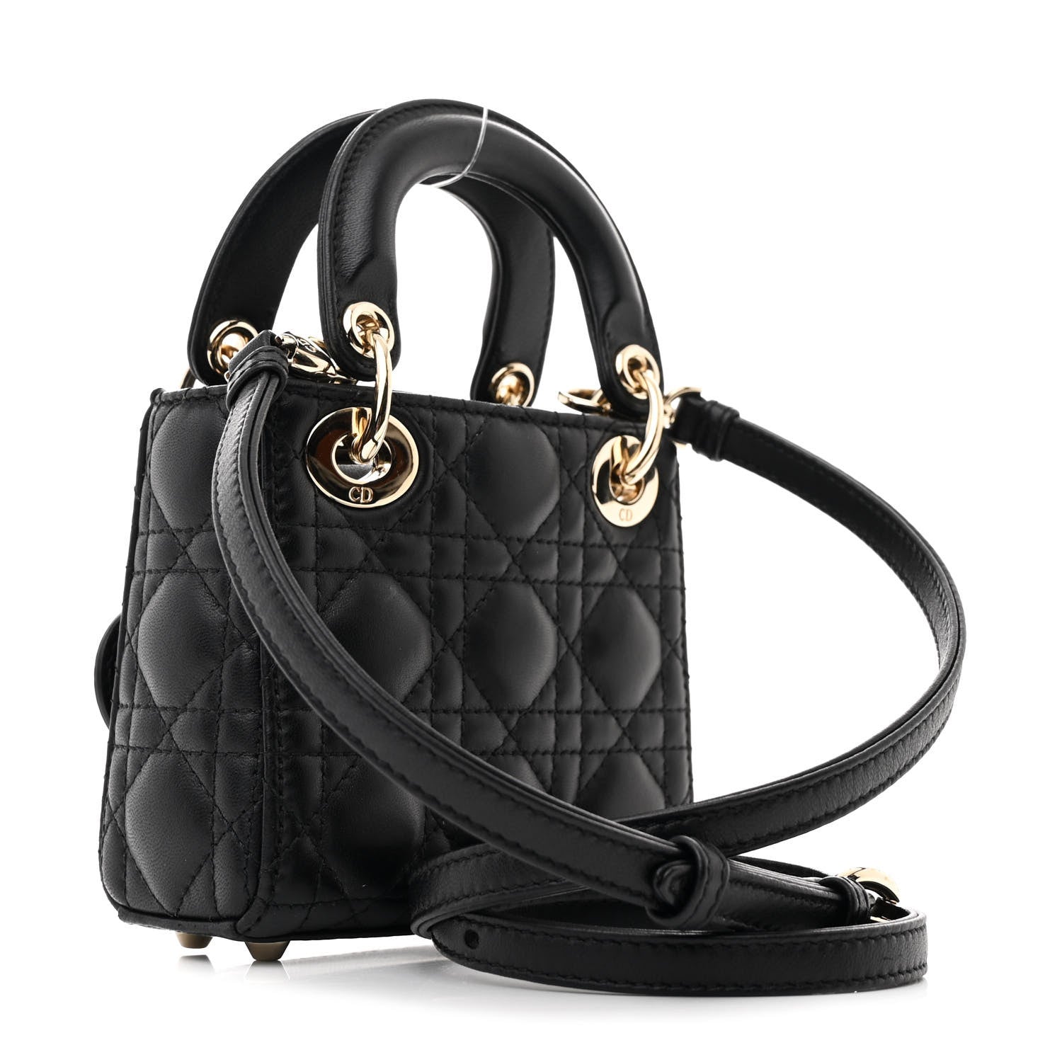 Lambskin Cannage Micro Lady D1OR Black